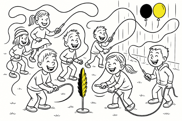 Klepfermittag - Kinder mit ihren Goaßla